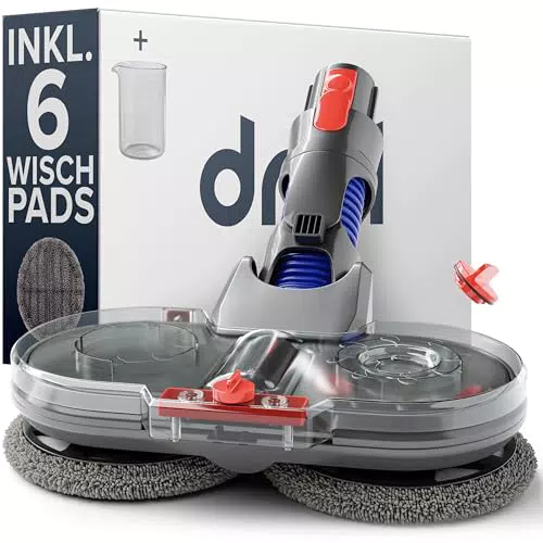 Dyson Wischaufsatz für V7/V8/V10/V11/V15 Staubsauger - Elektrischer Bodenwischer mit Wassertank und 6 Waschbaren Mopps