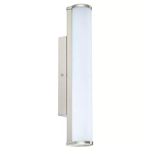 EGLO LED Wandlampe Calnova aus Metall in Nickel-Matt und satiniertem Glas in Weiß