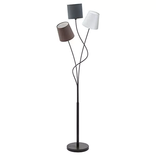 EGLO Stehlampe Maronda aus Stahl und Stoff, Fassung E14