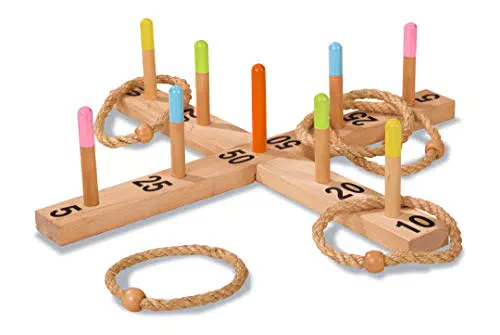 Eichhorn Outdoor Ringwurfspiel aus Kiefernholz - Spaß im Freien
