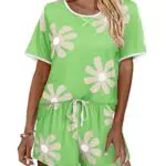 Ekouaer Damen Schlafanzug Set - Bequeme Loungewear in Grün