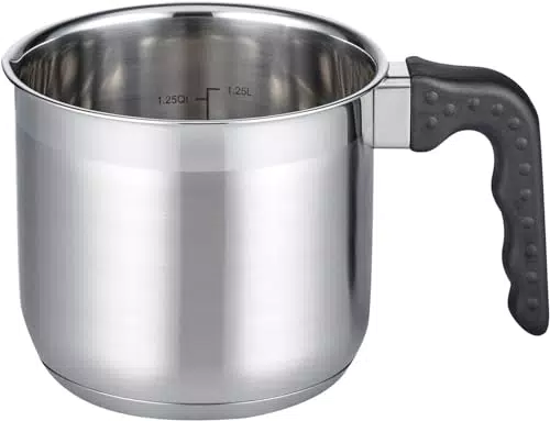 ELO Milchtopf Serie Turmalin 14 cm Induktion Edelstahl mit Literskala und Öl-Dosier-System