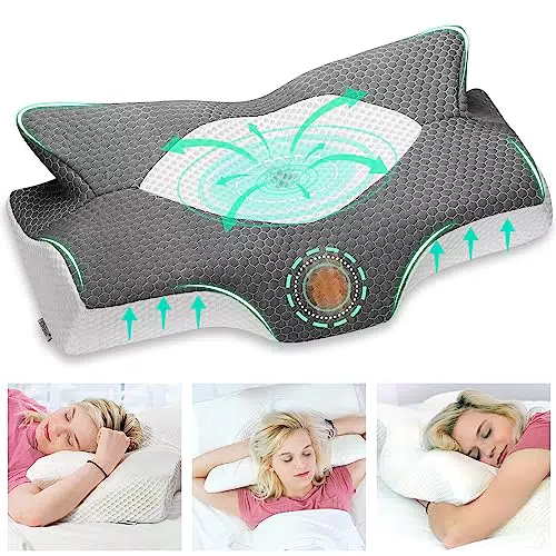 Elviros Orthopädisches Memory Foam Seitenschläferkissen für Nacken- und Schulterschmerzen