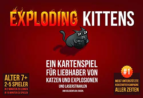"Exploding Kittens Kartenspiel für Partyspaß | 2-5 Spieler | Ab 7 Jahren"