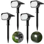 Solarlampen für Außen von FANSANMY - 46 LED Solarstrahler, 3 Helligkeitsmodi, IP65 Wasserdicht - Solar & USB Ladeoptionen - Garten, Eingangstür, Garage