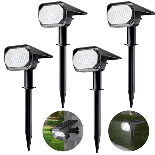 Solarlampen für Außen von FANSANMY - 46 LED Solarstrahler, 3 Helligkeitsmodi, IP65 Wasserdicht - Solar & USB Ladeoptionen - Garten, Eingangstür, Garage