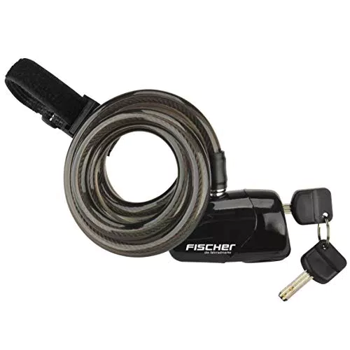FISCHER Alarm-Spiralschloss | 120cm Länge | 110 db Alarm | 2 Schlüssel