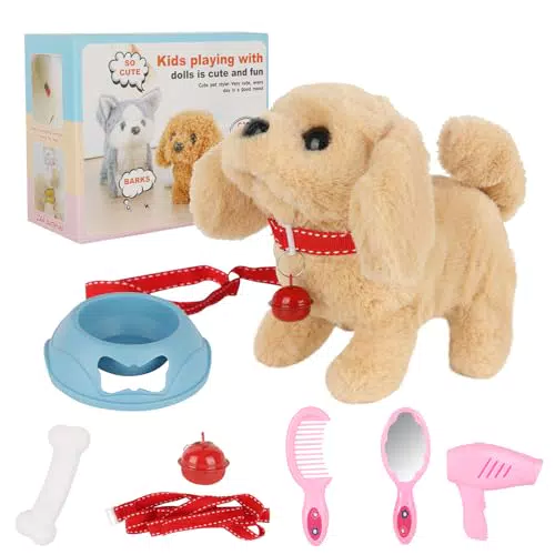 Interaktives Plüschtier Hund mit Leine für Kinder - Spielzeug Hund, Gehen, Bellen - 2-5 Jahre