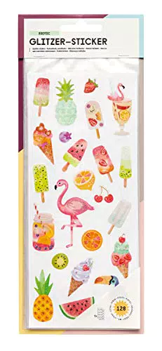 Folia 1414 - Glitzer-Sticker Exotic, ideal für Grußkarten und Bastelarbeiten