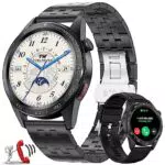 FOXBOX Smartwatch mit Metall- und Silikonband für Herren und Damen - 24/7 Herzfrequenz, Blutdruck, Schlafmonitor - 30 Sportmodi - Fitnessuhr für iOS und Android - Bluetooth Anrufe - IP67