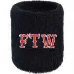 WTF Schweissband What The Fuck Stickerei Designer Schweißband Extreme Sport Absorbierendes Frottee Arm Schwarz Kampfsport Wristband Muay Thai Geschenk Biker Schweiß-Armband