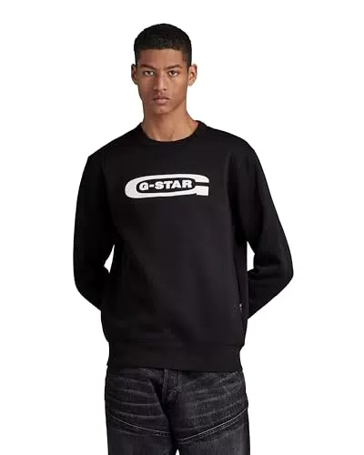 G-STAR RAW Herren Sweatshirt mit Old School Logo - Schwarz