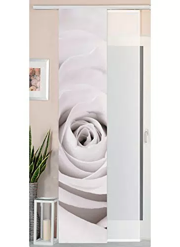 Schiebegardine Flächenvorhang in Wildseide Optik - Voile Paneel 245x45, Rose