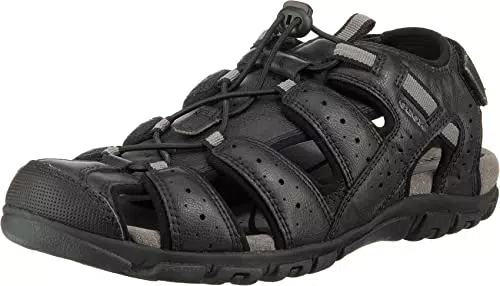 Geox Herren UOMO SANDAL STRADA B, Schwarz