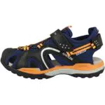 Geox J Borealis Boy Sandal, Navy/ORANGE