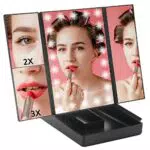 GERUIKE LED Kosmetikspiegel mit Vergrößerung 2X 3X, 180° drehbar, Touchscreen-Lichtsteuerung