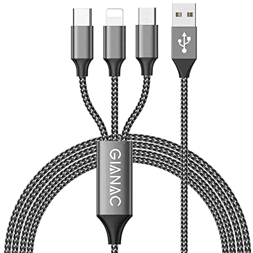 Universal Ladekabel 3 in 1 für iPhone, Android, Galaxy - GIANAC Multi USB Kabel
