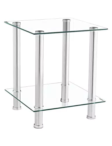Moderne Glas Couchtisch - Quadratisches Design - Wohnzimmer Beistelltisch