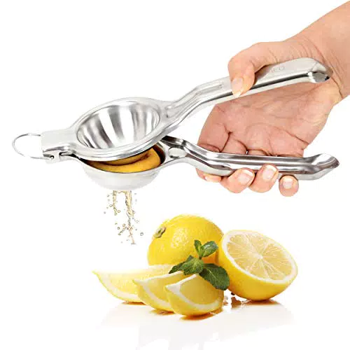 Edelstahl Zitruspresse von GOURMEO - Strapazierfähige Handpresse für Zitrusfrüchte