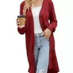Grace Karin Damen Langarmpullover mit V-Ausschnitt - Grau