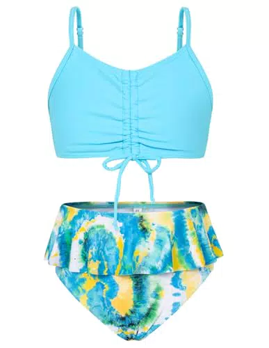 Grace Karin Mädchen Bikini Tankini Rüschen Schwimmanzug für Kinder