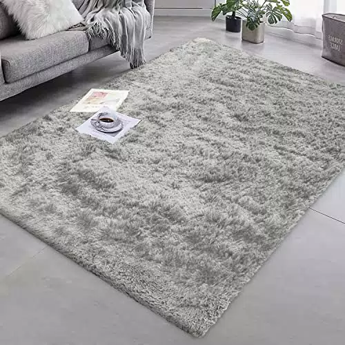 Shaggy Teppich Hochflor für Wohnzimmer - Moderner Flauschiger Teppich