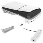 PS5 Slim Horizontaler Ständer mit 4 USB 2.0 Ports - Stabile Halterung für Playstation 5 Konsole