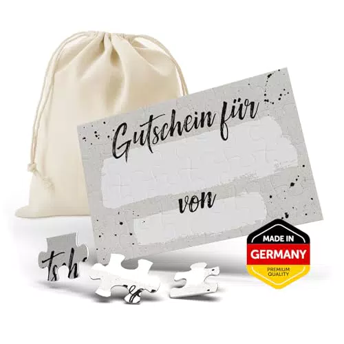Personalisierte Geschenkidee Gutschein zum Selbstausfüllen mit Baumwoll-Säckchen