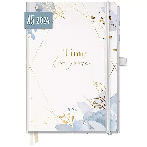 "Häfft-Timer Deluxe 2024 A5 | Hardcover Kalender für Schule, Ausbildung & Studium"
