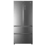 Haier Kühl-Gefrier-Kombination mit Design-Glasfront - Großes Kühlteil - Side By Side - Silber