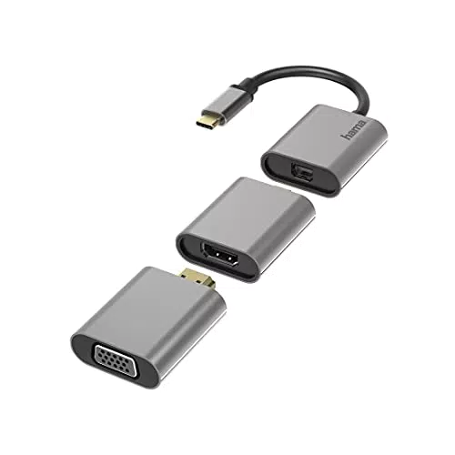 Hama 6in1 USB-C Hub Adapter für PC, Notebook, Tablet und TV - 4K Ultra HD, Aluminium
