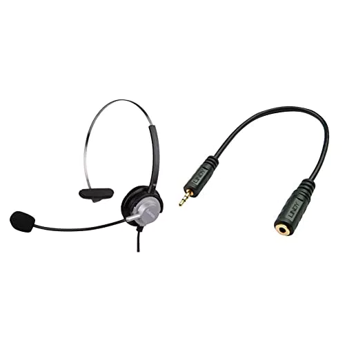 Hama Kopfbügel-Headset mit 2,5-mm-Klinkenstecker & Lindy Premium Audio Kabel 2,5 mm Klinke auf 3,5 mm weiblich