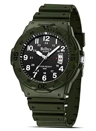 HANPOSH Herren Uhr Männer Analog Quarz Uhr 50M wasserdichte Armbanduhren mit Datum Casual Designer Uhr für Silikon Armband