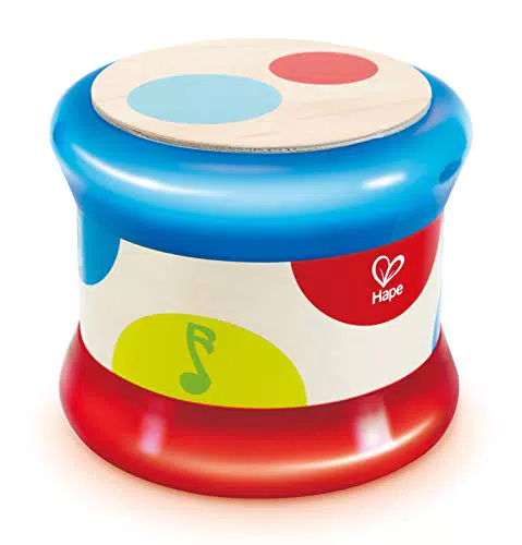 Hape Baby-Trommel: Musikspielzeug für Kleinkinder zur Förderung von Rhythmus und Klangerlebnissen