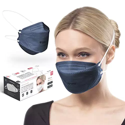 FFP2 Atemschutzmasken mit Hinterkopfband | Made in Germany | Filtereffizienz 99,5% | Atmungsaktiv - OEKO TEX