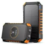 Hiluckey Wireless Solar Powerbank 26800mAh Wasserdichtes Solar Ladegerät USB C Externer Akku mit 4 Outputs