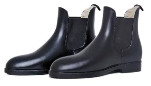 HKM Jodhpurgummistiefel für Erwachsene mit Teddyfutter - Weit geschnitten - Schwarz, Größe 41