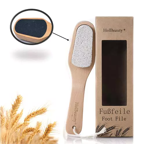 Holesto® Hornhautfeile aus Bimsstein und Hornhautraspel - Fußpflege für zarte Füße