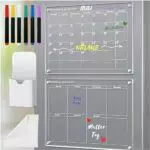 HOMEFAM Acryl Monats- und Wochenplaner, Whiteboard für Kühlschrank, Magnetischer Kalender, Terminplaner, TO DO Planer