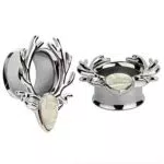 Huacan 2 Stück Flesh Tunnel Hochwertige Chirurgenstahl 316L Silber/Schwarz Süßes Reh Double flared Tunnel Expander