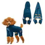 Wasserdichter Hundemantel mit Kapuze und reflektierendem Streifen - für kleine und mittelgroße Hunde