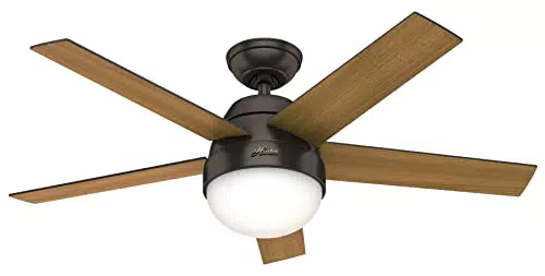 Deckenventilator mit Beleuchtung und Fernbedienung - Hunter Stil, 117 cm, umkehrbare Flügel