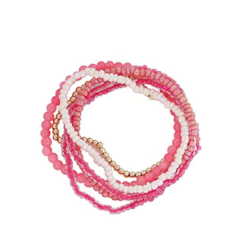 Bohemische Stretch Perlen Armband für Damen - Mehrschichtiges Kristallarmband - Boho Schmuck