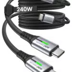 INIU 240W USB C Schnellladekabel für iPhone, Samsung, iPad, MacBook - 2m Nylon Geflochten