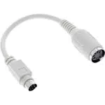 InLine Tastatur-Adapterkabel, 5pol DIN-Buchse an PS/2-Stecker, Länge 10cm