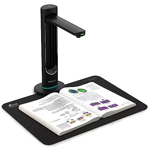 Buchscanner IRIScan Desk LED mit OCR - Profi Dokumentenscanner - 21MP Extrapolation - Visualizer-v6B - PDF-Editor - Tragbarer Scanner - A3 Scanner WinMac