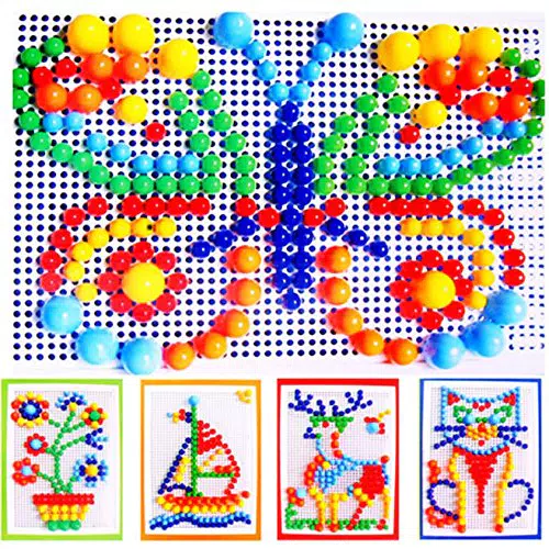 Itian Steckmosaikspiel für Kinder - Kreatives Puzzle Mosaic Pegboard