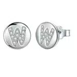 Endéar Ohrringe Buchstabe W Silber 925 Zirkonia Ohrstecker für Damen Mädchen