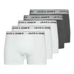 JACK & JONES Herren Boxer Shorts, 5er pack, Light Grey Melange