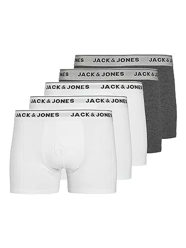 JACK & JONES Herren Boxer Shorts, 5er pack, Light Grey Melange